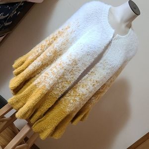 Calligraphies Cozy White and Yellow Ombre Women's Sweater